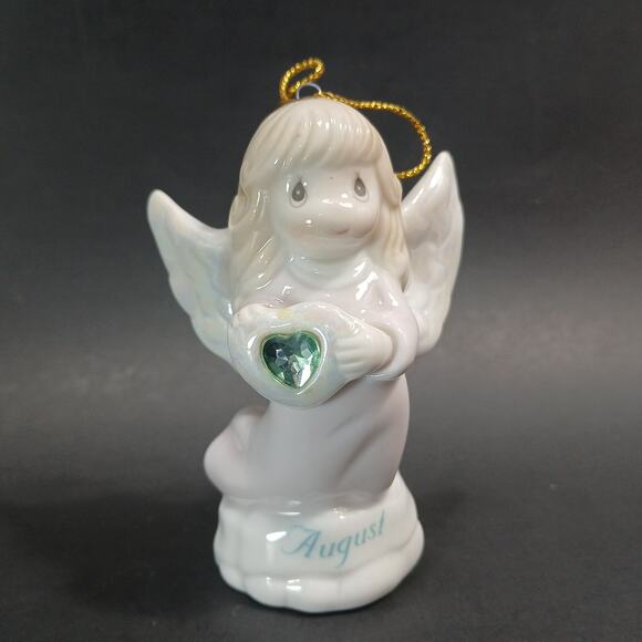Precious Moments Angel Ornament Figurine August Peridot Birthstone Vintage 1997 - Picture 1 of 7